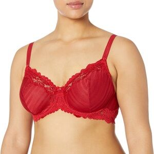 NWT Whimsy by Lunaire lace red underwire Demi bra 36DDD/36F